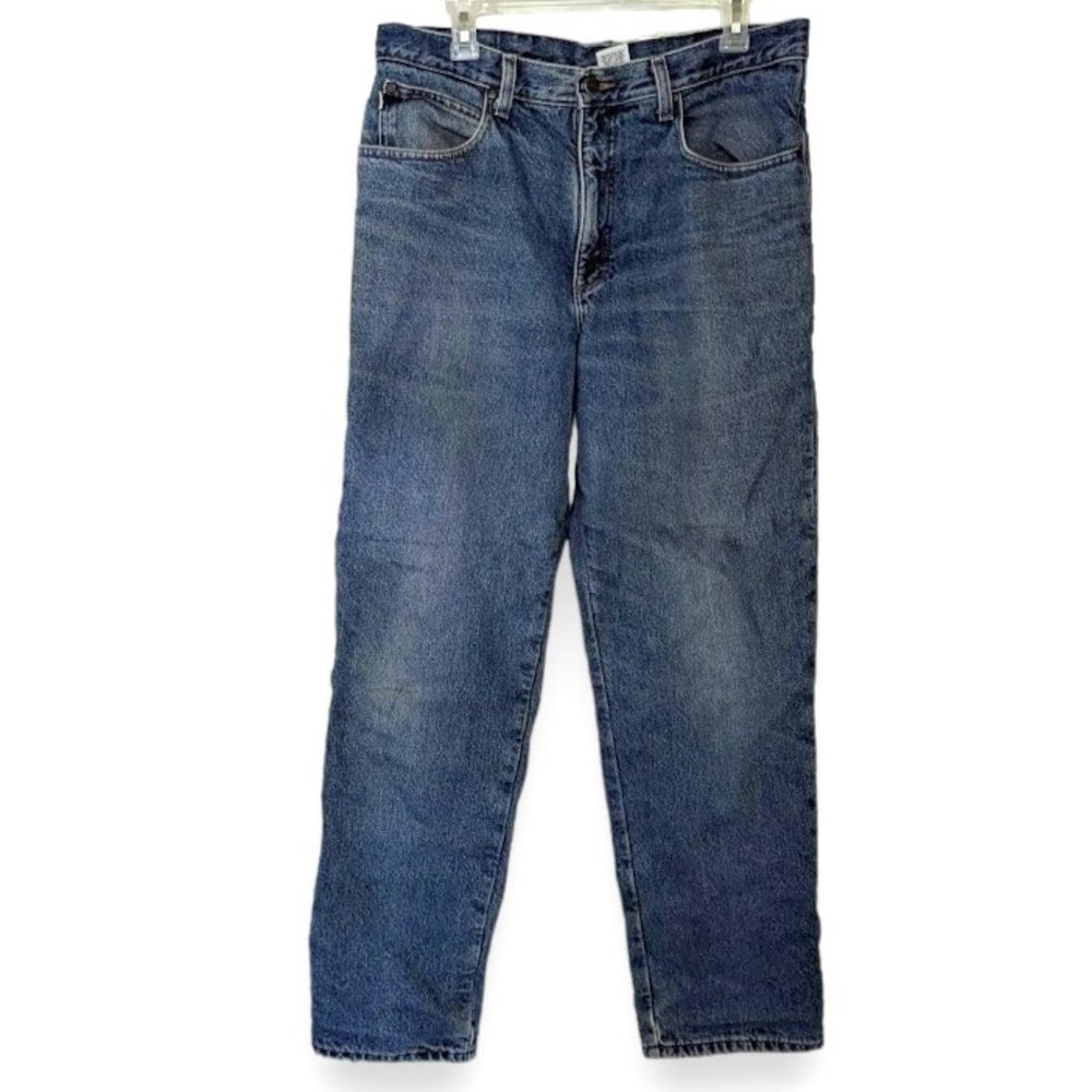LL Bean Lined Blue Jeans Straight Leg Pants Mens Size 36 x 32